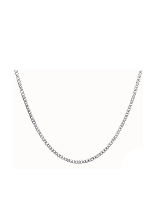 Croma Catene Silver Chain Neck Thin Thickness 3mm and Length 50cm