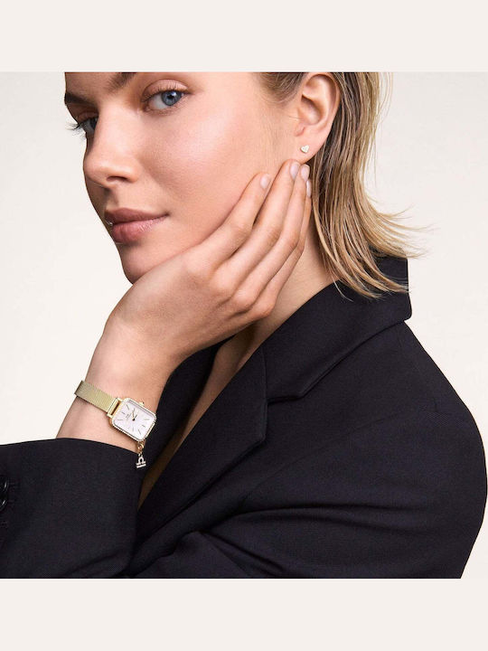 Daniel Wellington Quadro Γυναικείο Ρολόι 26mm Μπαταρίας με Χρυσό Μεταλλικό Μπρασελέ
