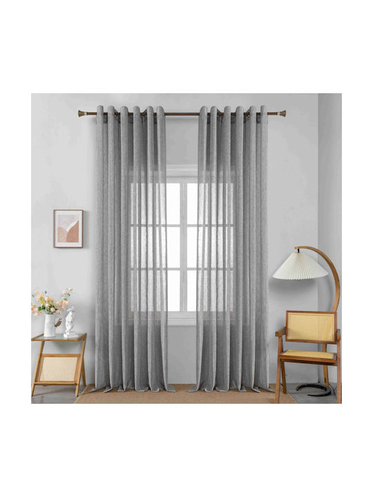 Homeone Curtain with Grommet Gray 270x290cm