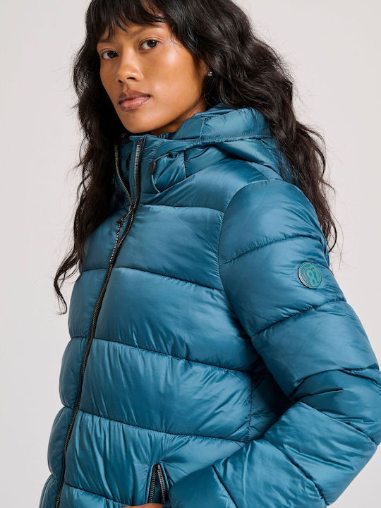 Lang Damen Puffer Jacke für Winter Grün
