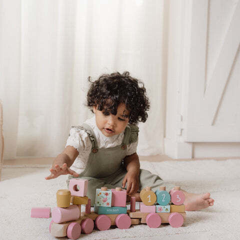 Little Dutch Stacking Toy Train made of Wood with Music for 12++ Months