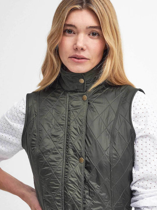 Women's Short Puffer Jacket for Winter Olive