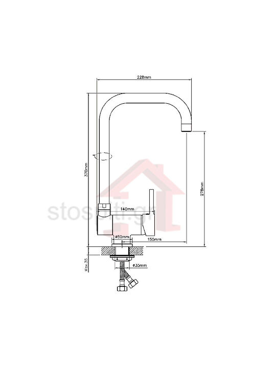 Kls Kitchen Faucet U-Shaped Counter Silver Kls Kitchen Faucet U-Shaped Counter Silver