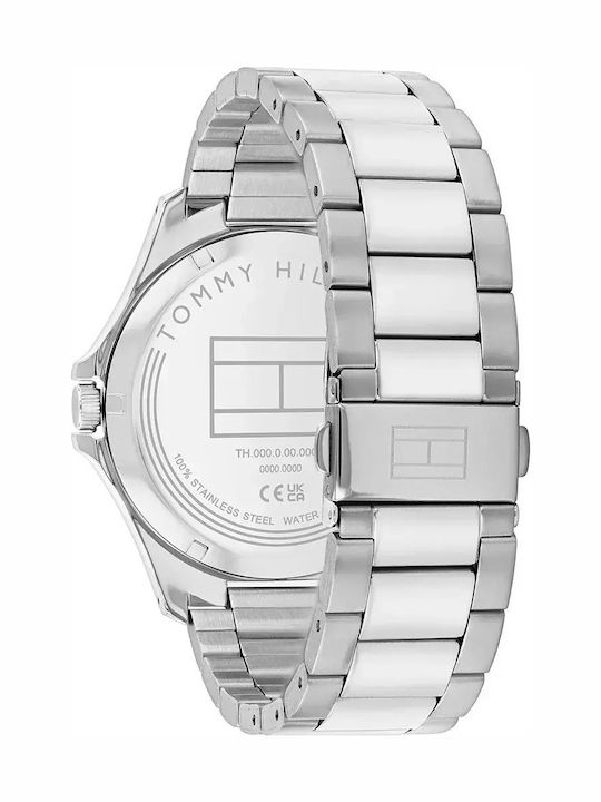 Tommy Hilfiger Bruce Men's Watch 43mm Battery with Silver Metal Bracelet