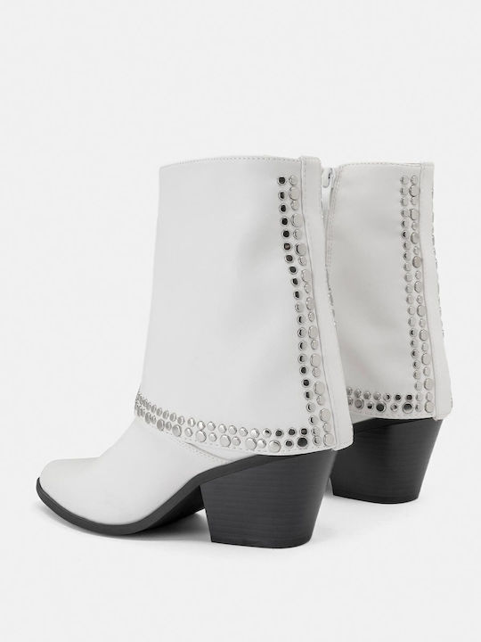 Ghete Dama cu Platforme pentru Femei cu Toc Alb X25-301-9224 Alb