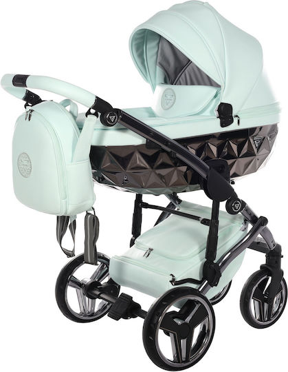 Junama Diamond Handcraft Adjustable 3 in 1 Baby Stroller Suitable for Newborn Pistachio