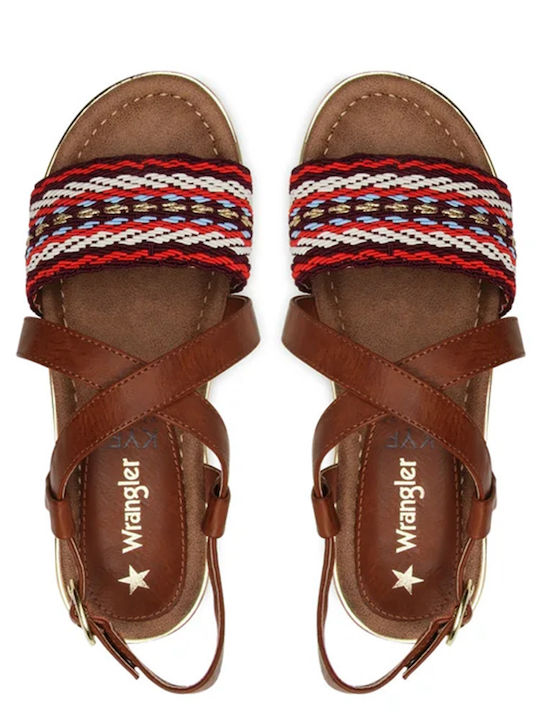Women's Flat Sandals in Red Color