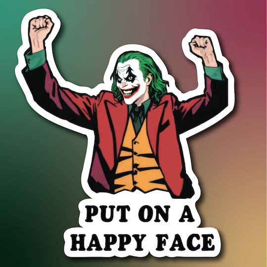 Διακοσμητικό Αυτοκόλλητο Τοίχου Βινηλίου Joker Put On A Happy Face 1τμχ 20x20εκ. Διακοσμητικό Αυτοκόλλητο Τοίχου Βινηλίου Joker Put On A Happy Face 1τμχ 20x20εκ.
