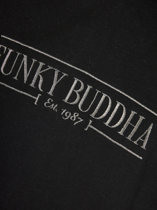 Funky Buddha Women's Long Hooded Sweatshirt Black