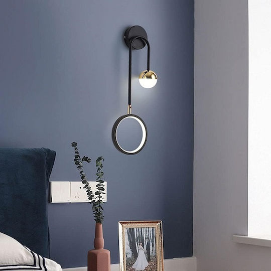 Atman Modern Lamp Wall with Integrated LED and Adjustable White Light Black 21x48x48cm