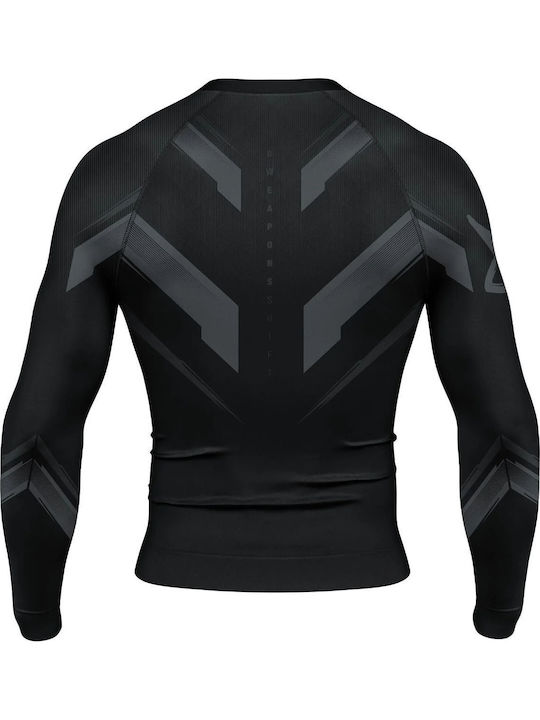 8 Weapons Herren Langärmlig T-Shirt 8300009-1-BKBK für Jiu-Jitsu Schwarz