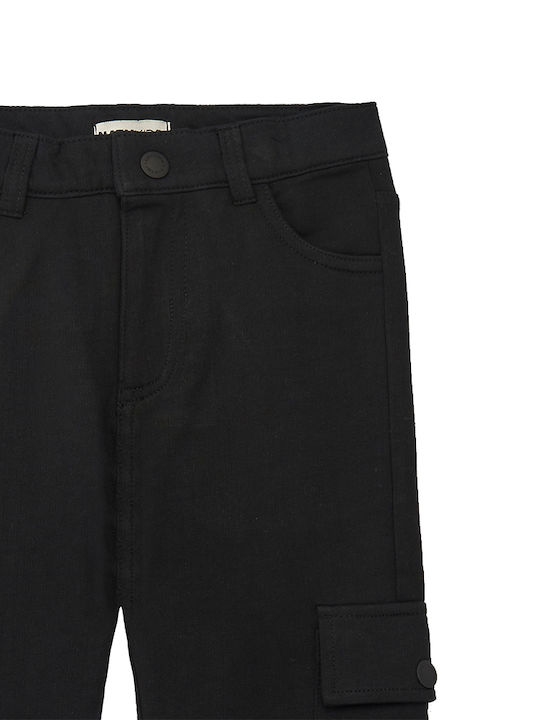 Pantaloni Cargo din Material Textil pentru Copii Black