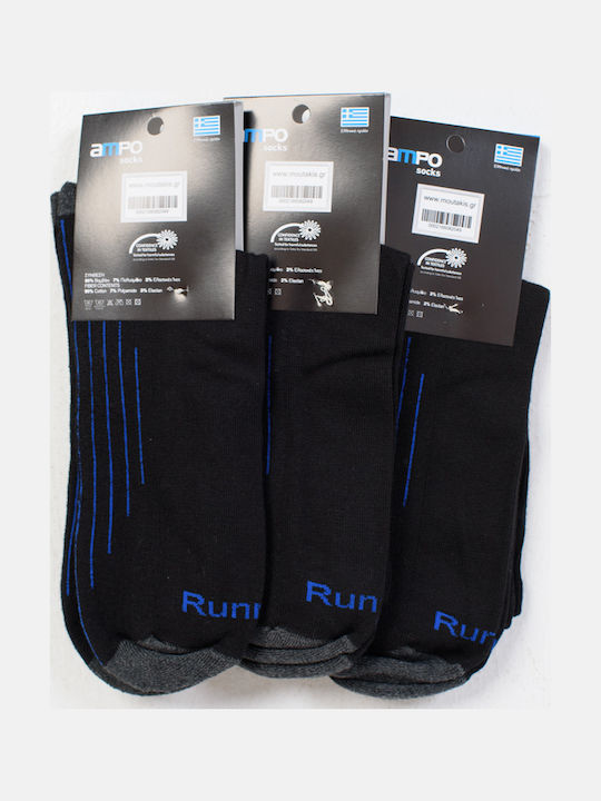Ampo Socks Чорапи Blue - Black 3Пакет