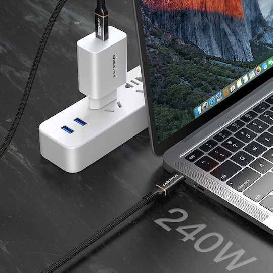 Cabletime Ct-usb4 Braided USB 4 Video Cable USB-C male - USB-C 240W Μαύρο 1m