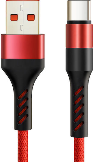 Cabletime Ct-pu32 Geflochten USB 2.0 Kabel USB-C männlich - USB-A 12W Rot 1m