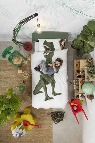 Snurk Set Kids Duvet Cover Single with Pillowcase White 160x220cm