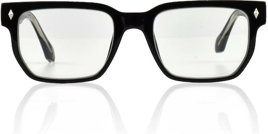 Red Raven Männer Acetat Brillengestell Schwarz