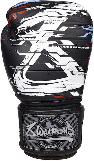 8 Weapons Boxing Gloves Leather for Match Black