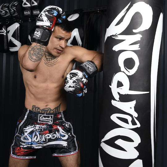 8 Weapons Boxing Gloves Leather for Match Black