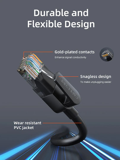 Cabletime Cat.6 (Gigabit) Καλώδιο Δικτύου Ethernet 2m Μαύρο