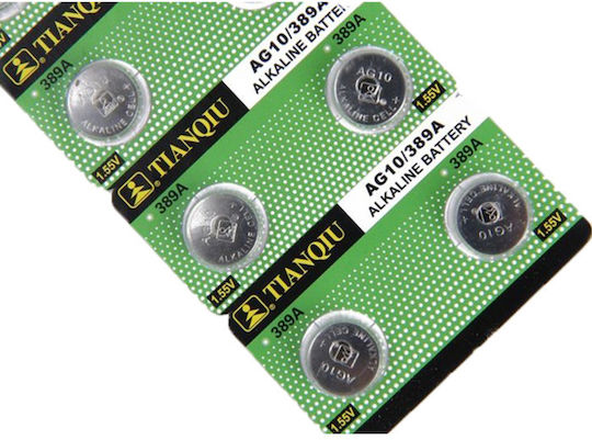 TianQiu Tianqiu AG10/389A Batterien Alkalisch für Uhren LR54 1.5V 10Stück