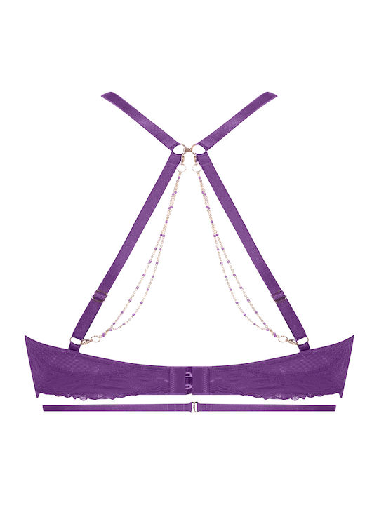 Belladonna Plunge Plunge Bra without Padding Underwire Imperial Purple