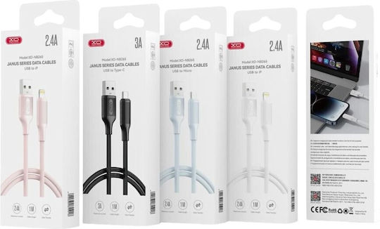 XO Regular USB-A la Cablu Lightning 12W Alb 1m (16.005.0318)