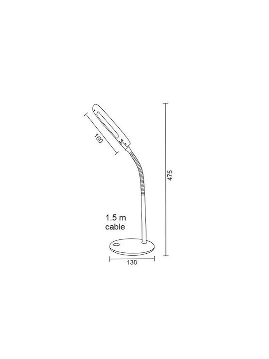 Aca Baz LED Office Lamp with Flexible Arm in Black Color