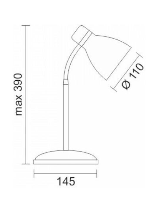 Spot Light Office Lamp with Flexible Arm for Socket E27 in Gray Color