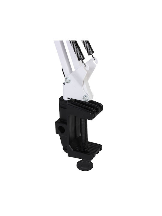 Keskor Schreibtischlampe mit klappbarem Arm für Fassung E27 und Clip in Weiß Farbe