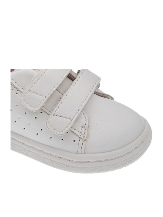 Παιδικά Sneakers Ανατομικά με Σκρατς Λευκά