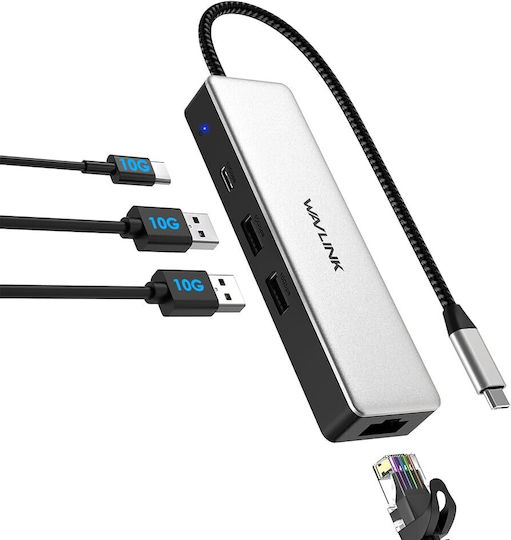 Graugear Hub 4 Θυρών USB 3.2 με σύνδεση USB-A / USB-C Γκρι