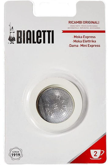 Bialetti 800002 Coffee Maker Replacement Filter & 3 Flanges for Italian Espresso Briki 2 Cups