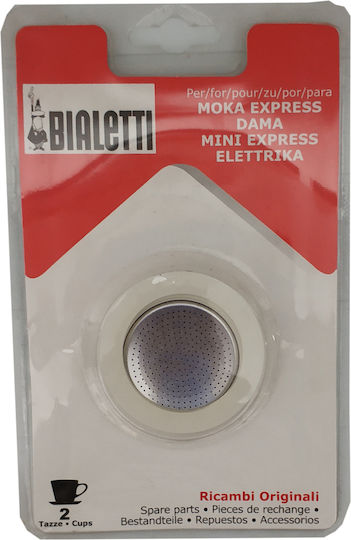 Bialetti 800002 Coffee Maker Replacement Filter & 3 Flanges for Italian Espresso Briki 2 Cups