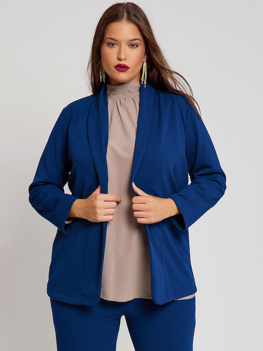 Jucita Long Women's Crepe Blazer blue