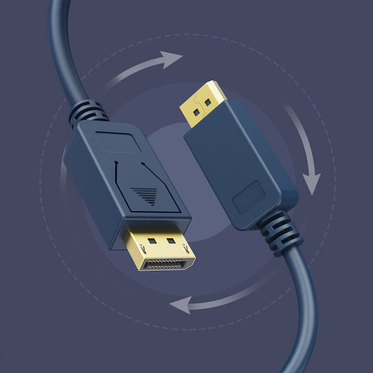Cabletime Cable DisplayPort male - DisplayPort male 0.5m Μπλε