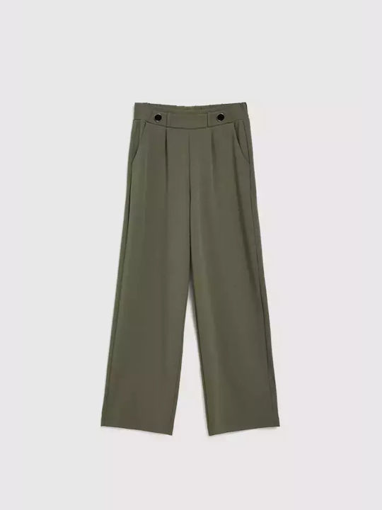 Make your image Women's Fabric Trousers Olive