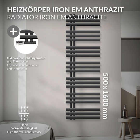 LuxeBath Șină pentru prosoape de Baie 1600x500 Gri