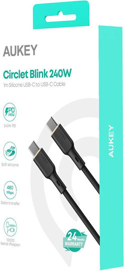 Aukey USB 2.0 Cable USB-C male - USB-C 240W PD Μαύρο 1m CB-SCC241
