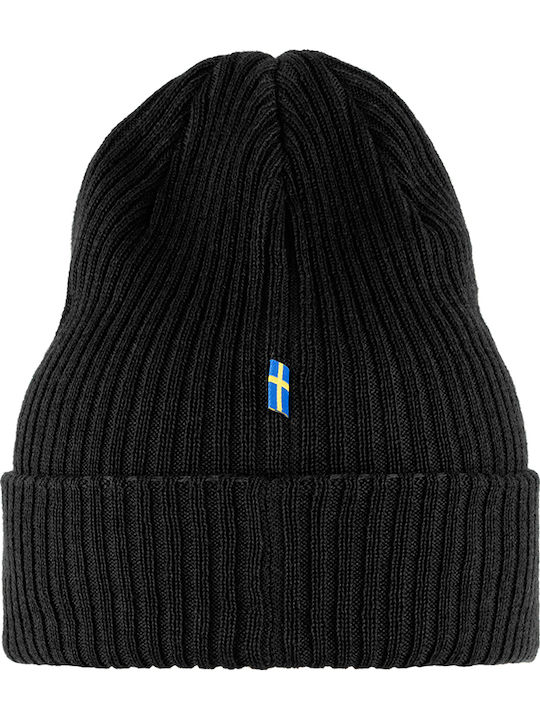 Beanie Unisex Σκούφος με Rib Πλέξη σε Μαύρο χρώμα