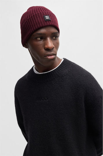 Beanie Beanie Knitted in Burgundy color