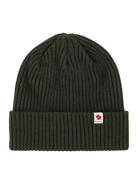 Beanie Unisex Beanie with Rib Knit in Green color