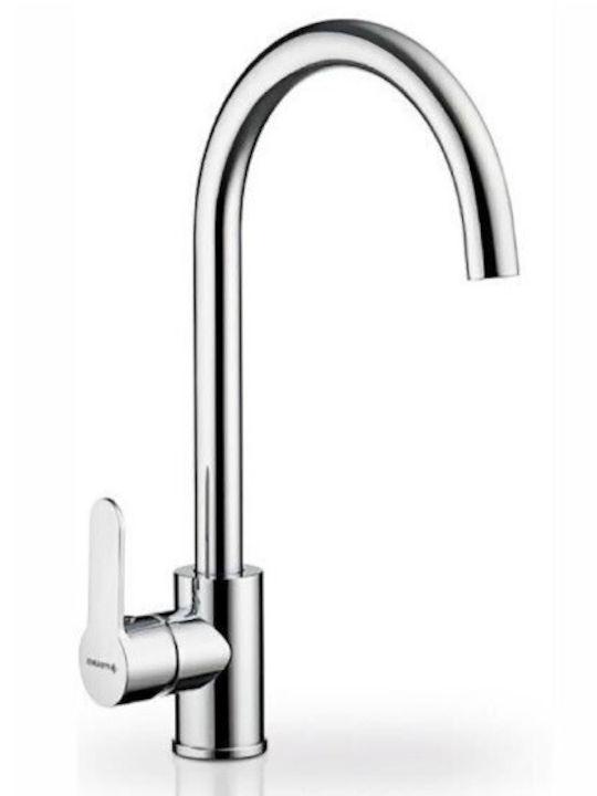 Pyramis Tall Kitchen Faucet Counter Silver