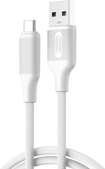 XO USB 2.0 Cable USB-C male - USB-A 15W Λευκό 1m 16.005.0326