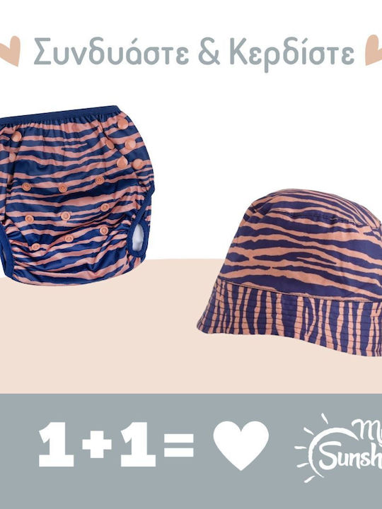 Angebot Swim Essentials Schwimmwindel Legionärshut UPF50+ Schutz Blauer Zebra