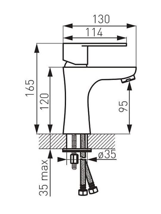 Ferro Algeo Mixing Sink Faucet Black