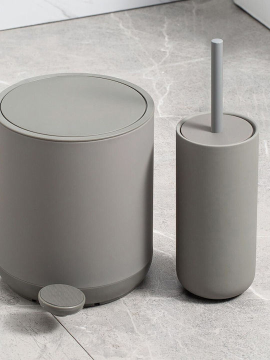 Marva Scandi Metallic Bathroom Basket Soft Close 5lt Gray