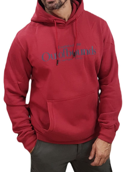 Φούτερ με Κουκούλα Deep Red