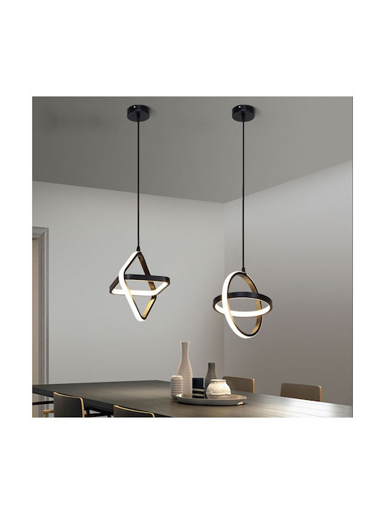 Home Lighting Висящо Таванно Осветително Тяло Черно LED с Регулируемо Бяло Светлина 20x77см