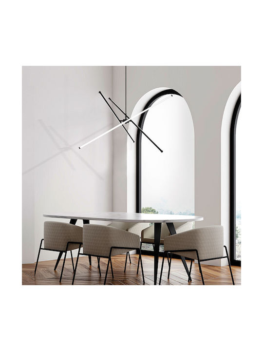 Viokef Sandy Pendant Light Black LED with Warm White Light Rail 60x600cm